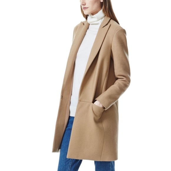 Theory Jackets & Blazers - THEORY "Elibeth" Camel Wool Knee-Length Coat NWOT/sz M